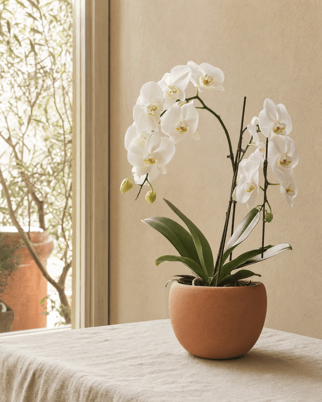 Orquídea Phalaenopsis branca